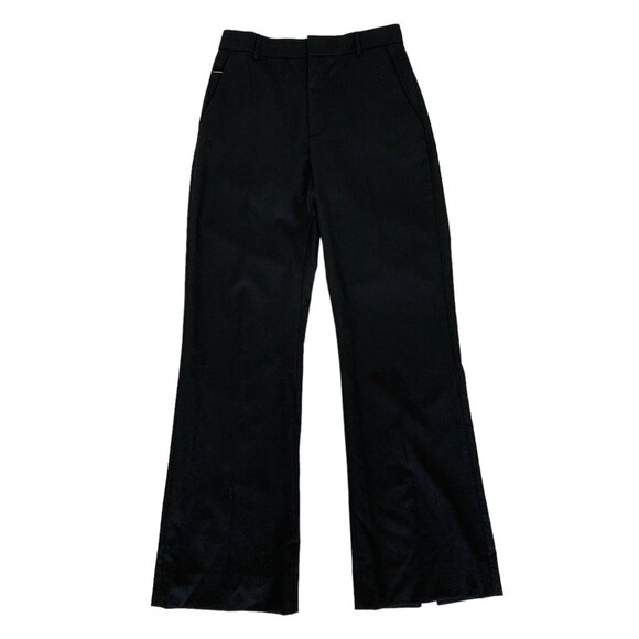 7 For All Mankind Pants 4 Black Wool Career Dress Work Office Minimalist - Picture 1 of 8